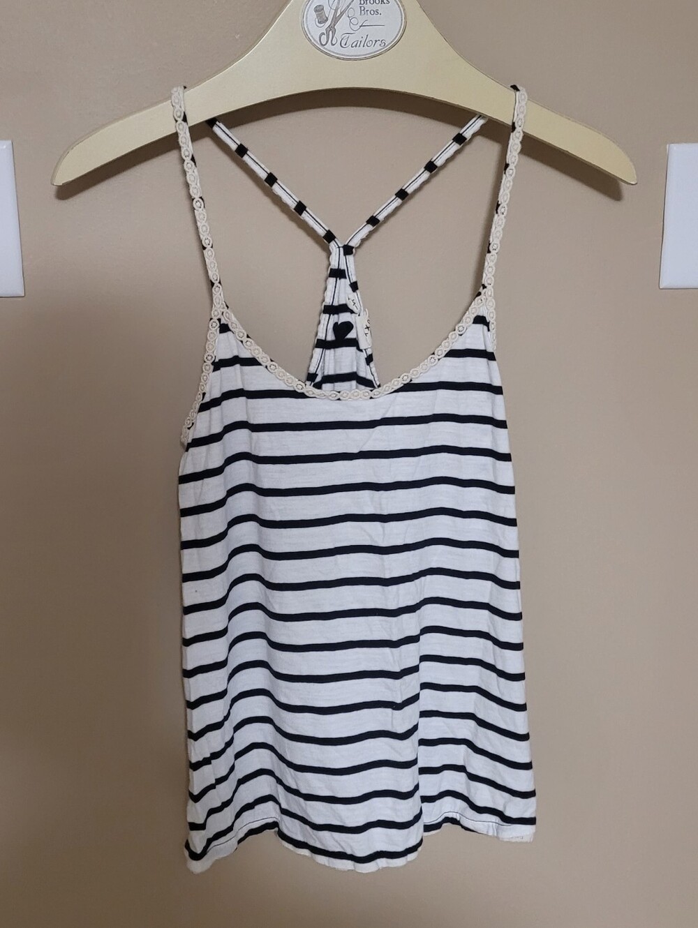 💚10 for $10💚 Bundle and save Striped Racerback Tank with Lace Trim